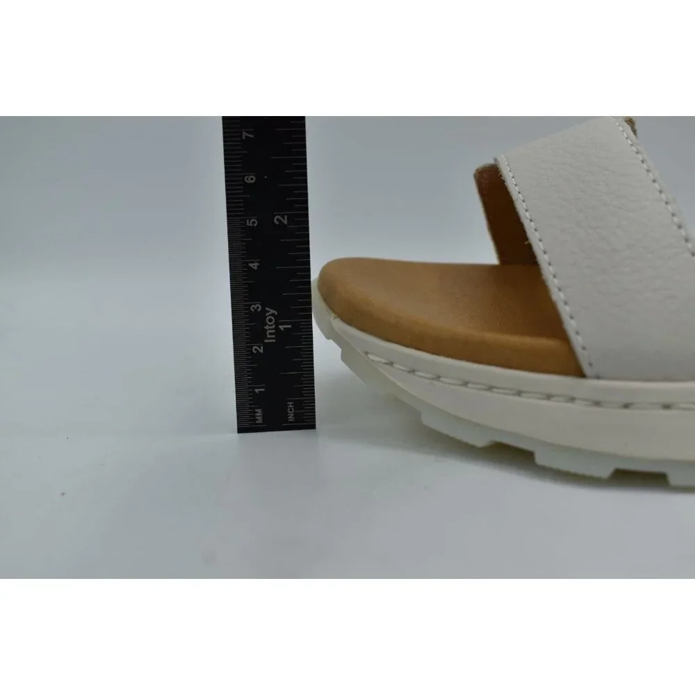 Born Womens Size 11‎ Mady White Combo Leather Strappy Open Toe Sandals Shoes